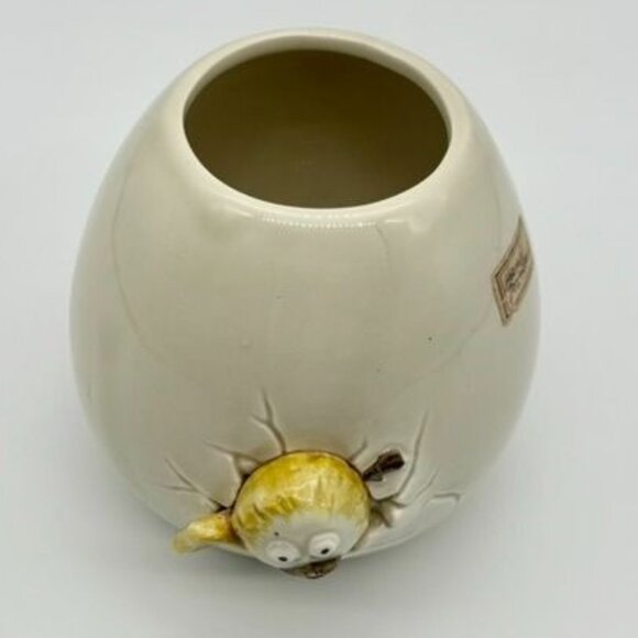 Vintage Fitz and Floyd Bird Hatching From Egg Vase Mug Ceramic Signed Dated 1977 - Picture 2 of 10